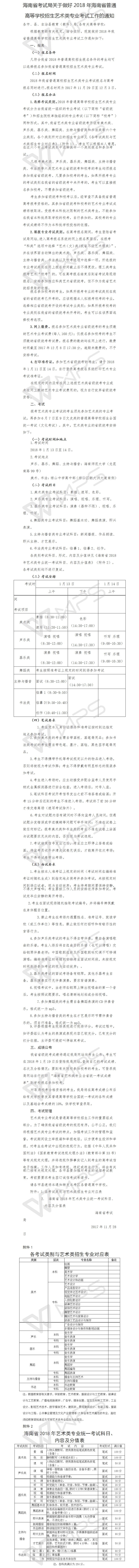 2018�q��v南艺术类专业考试通知