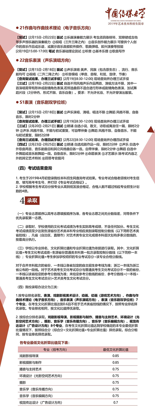 2019中传艺术�c�L���U�招生简�? width=